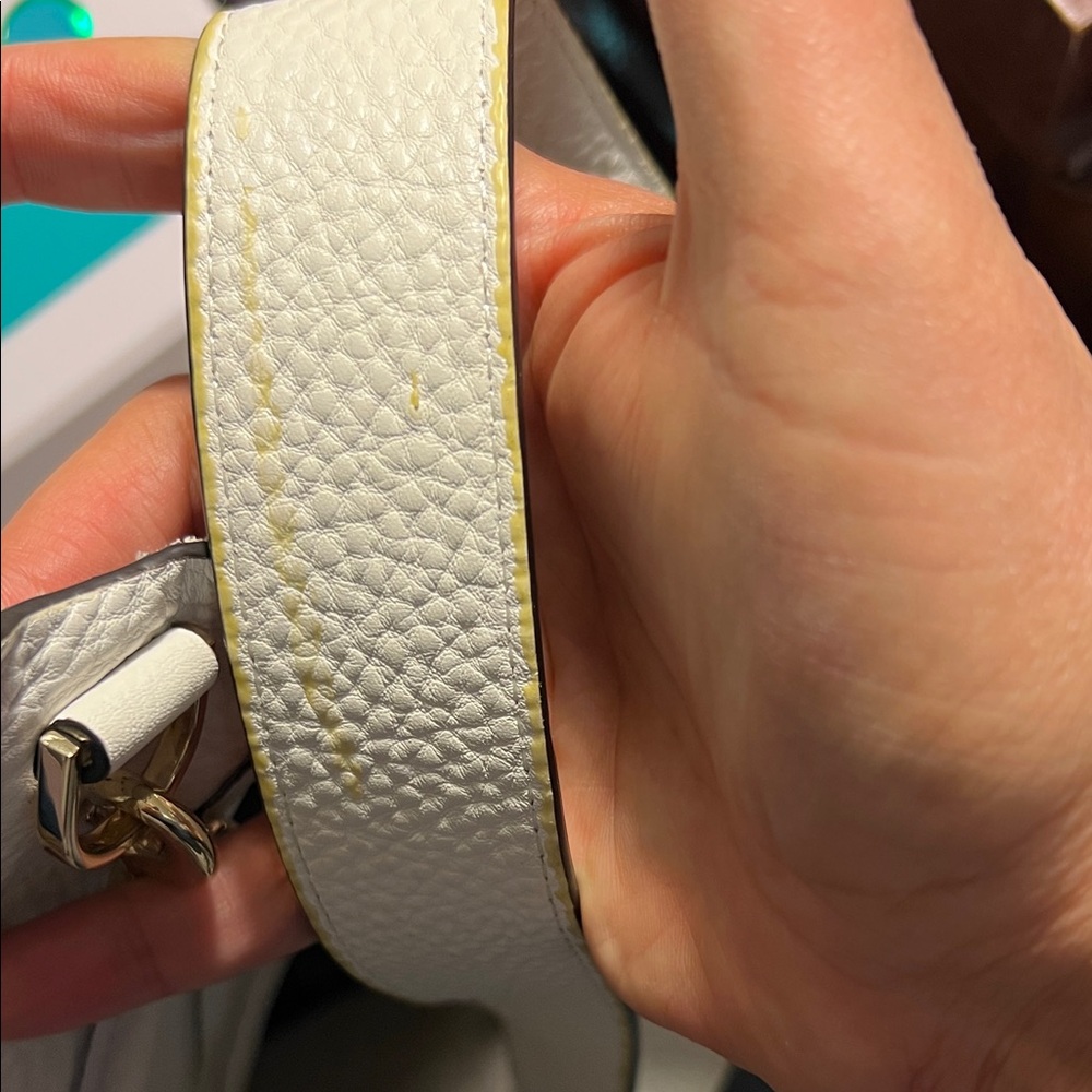 Rebecca Minkoff White Pebble Leather Crossbody bag with gold studs - Picture 12 of 13